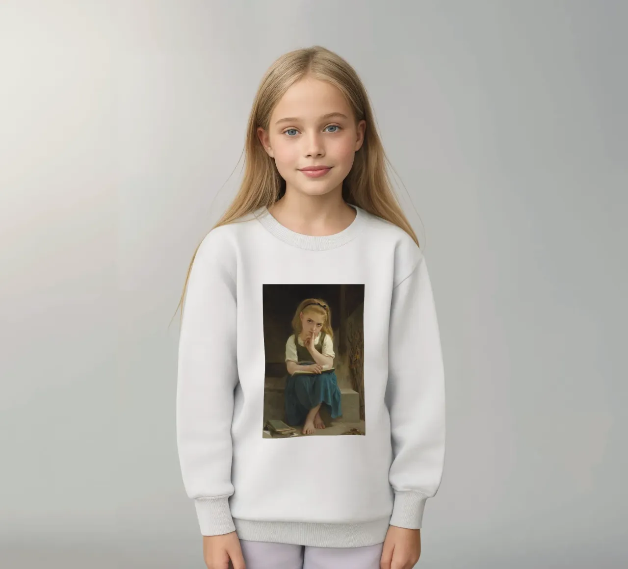 William-Adolphe Bouguereau - La lezione difficile felpa bambino da Timeless Artworks