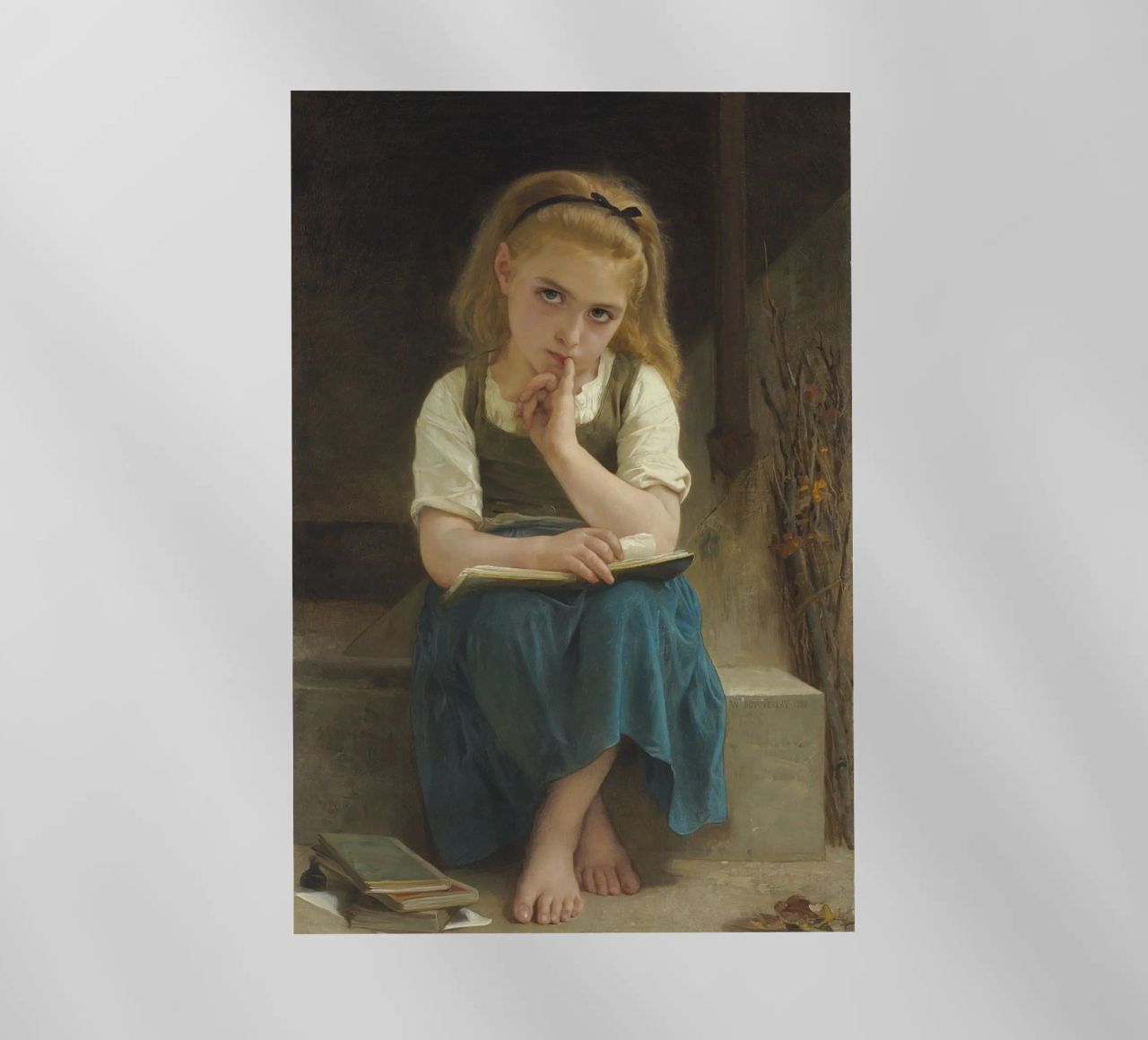William-Adolphe Bouguereau - La lezione difficile pellicola backlit da Timeless Artworks