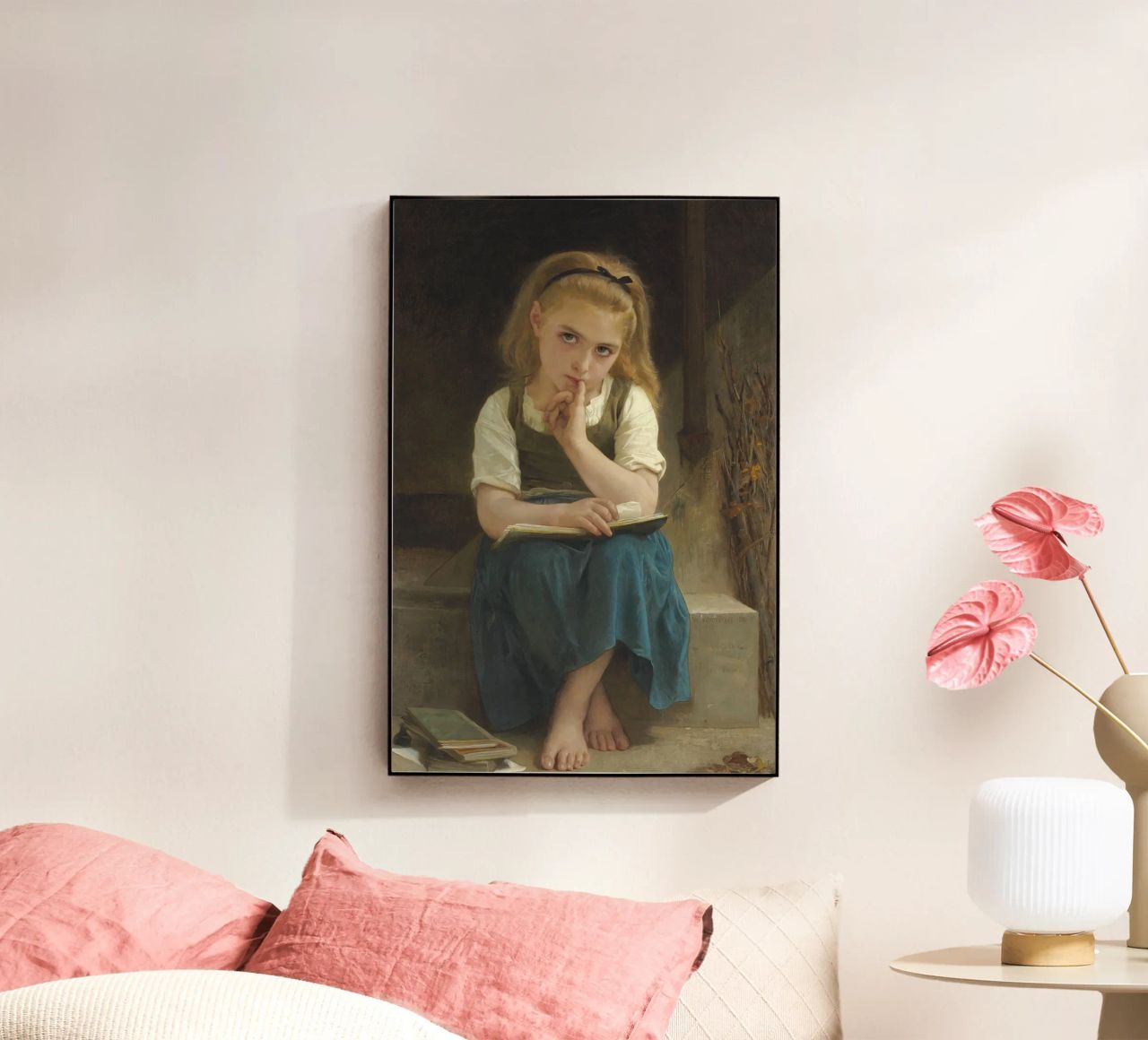 William-Adolphe Bouguereau - La lezione difficile plexiglass da Timeless Artworks