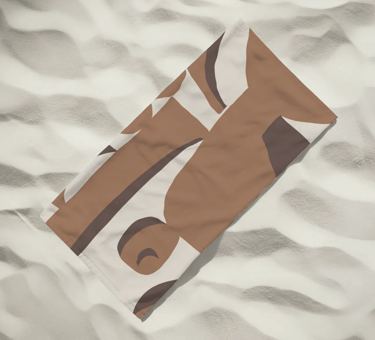 Mocha abstract decorative 03 beach towel by Little Dean