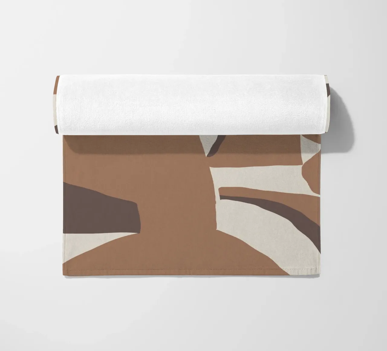 Mocha abstract decorative 03 beach towel by Little Dean