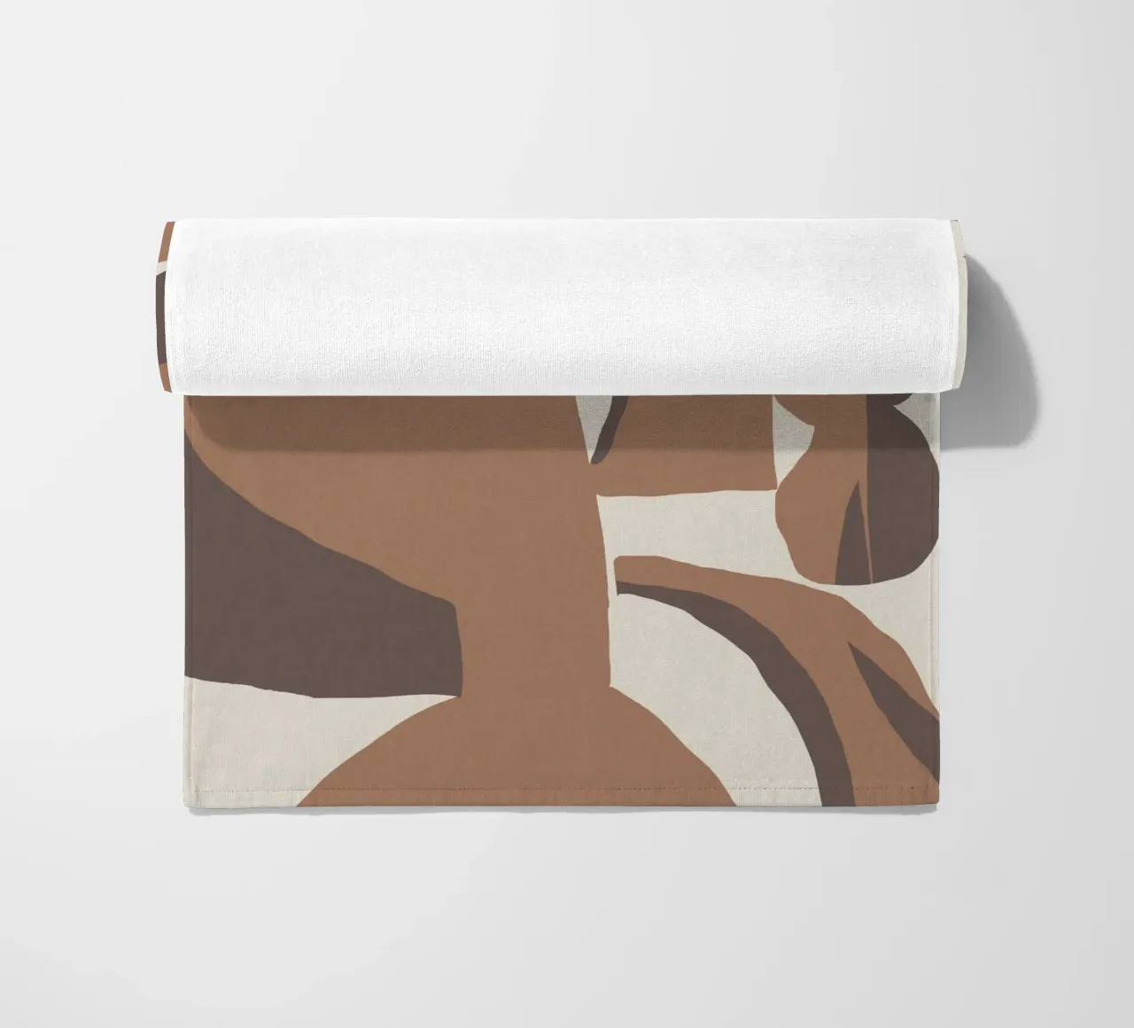 Mocha abstract decorative 03 beach towel by Little Dean