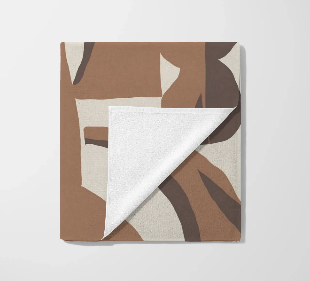 Mocha abstract decorative 03 beach towel by Little Dean