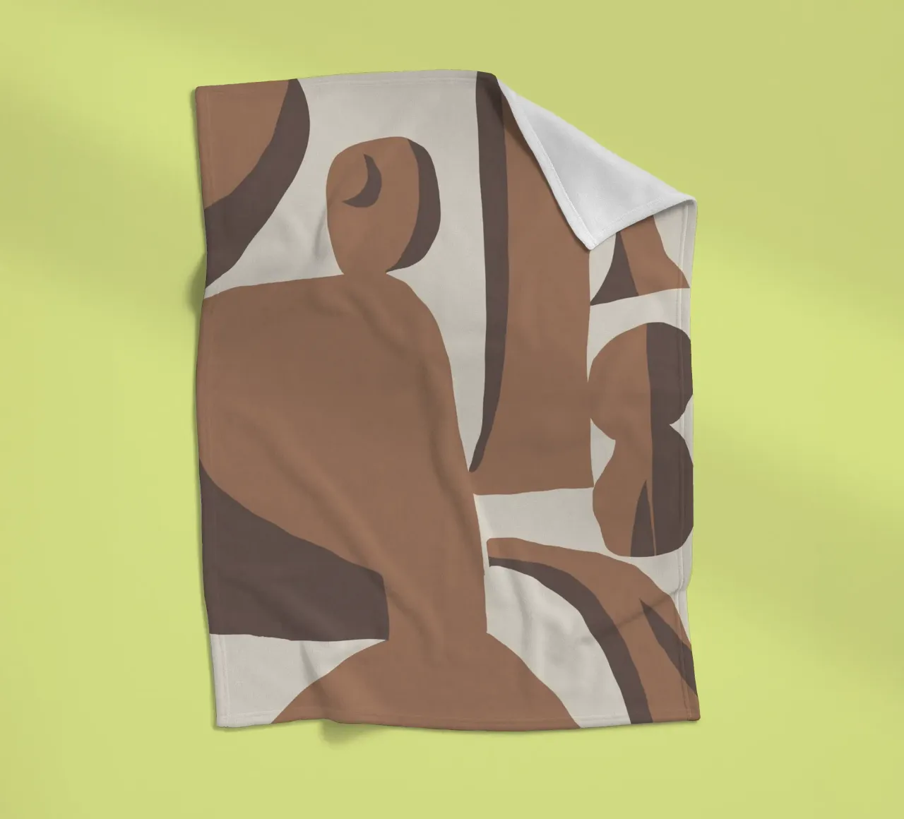 Mokka abstract decor 03 fleecedeken van Little Dean