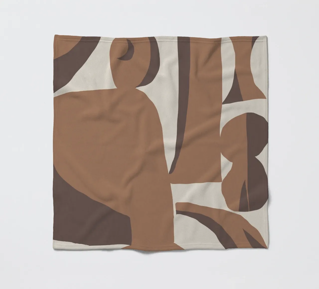 Mokka abstract decor 03 fleecedeken van Little Dean
