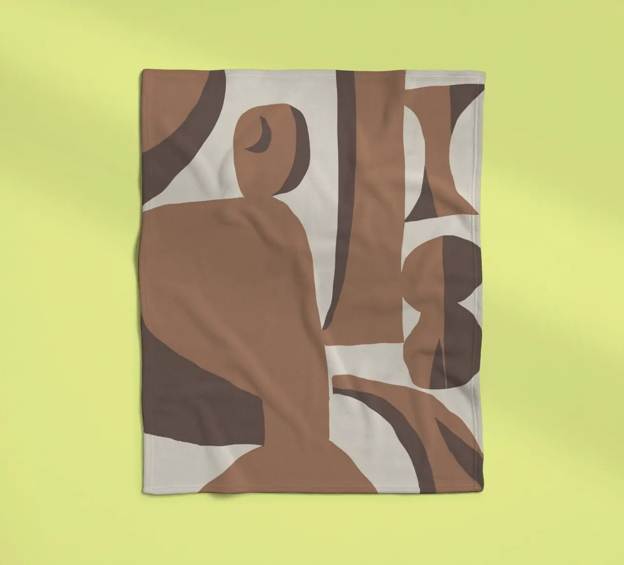 Mokka abstract decor 03 fleecedeken van Little Dean