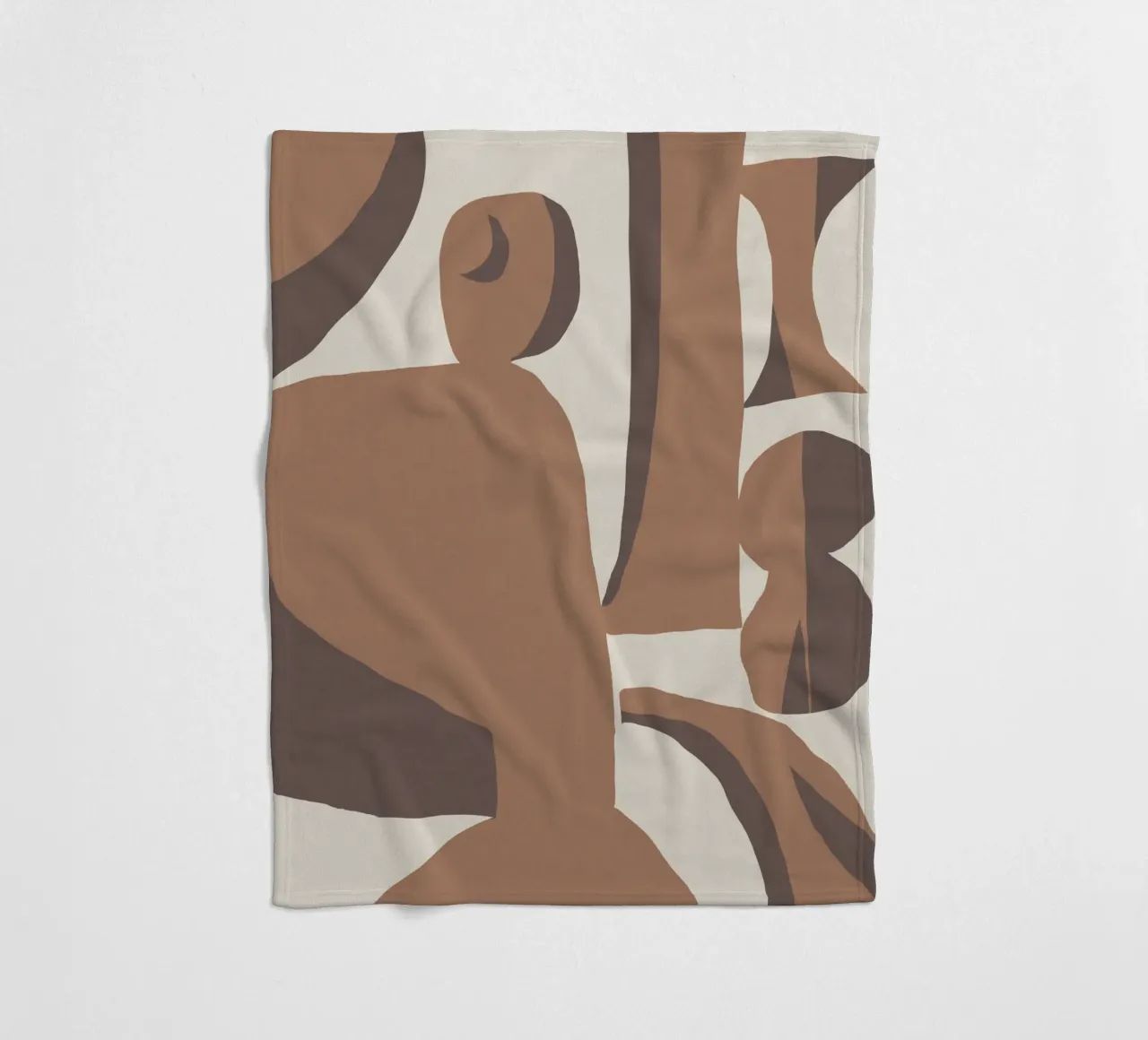 Mokka abstract decor 03 fleecedeken van Little Dean