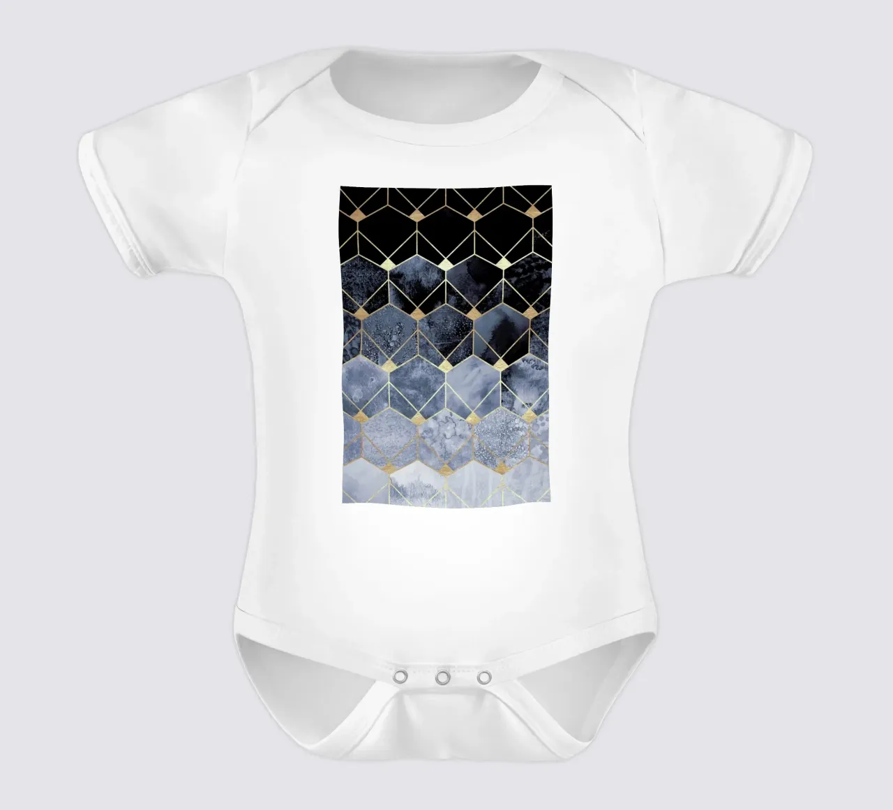 Blue Hexagons and Diamonds body neonato maniche corte da Elisabeth Fredriksson