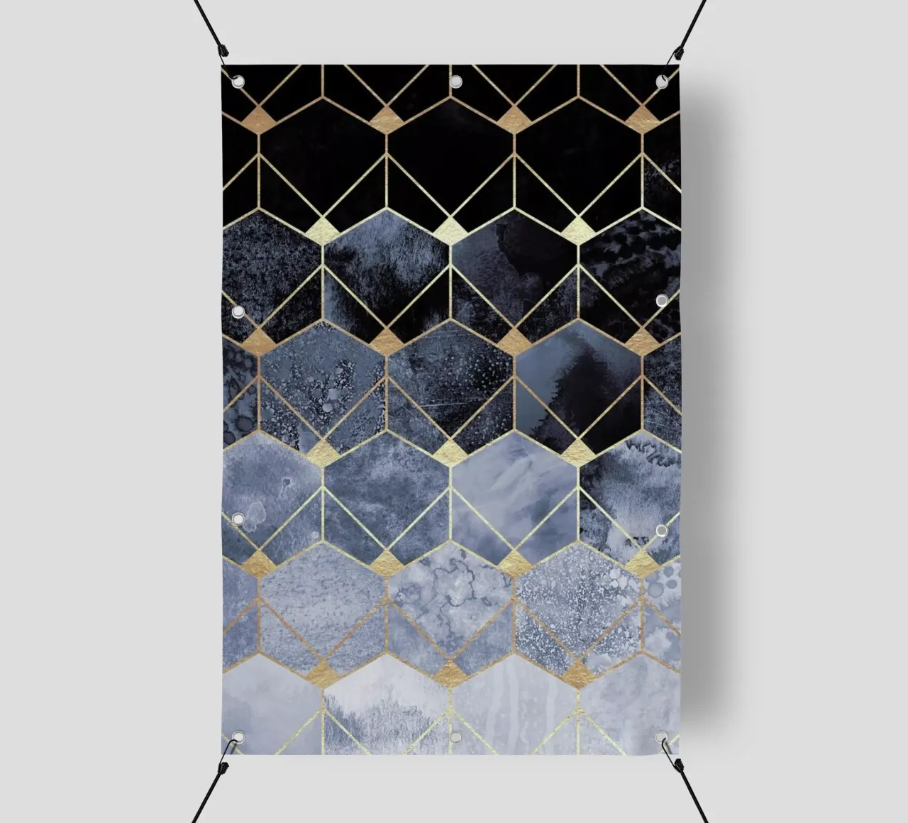 Blue Hexagons and Diamonds telo in pvc da Elisabeth Fredriksson