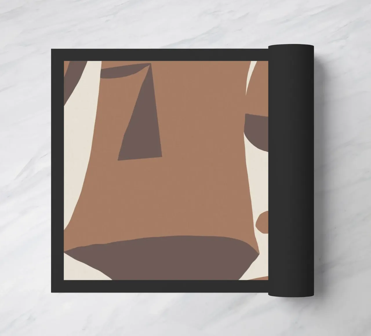 Mocha abstract decorative 04 doormat by Little Dean