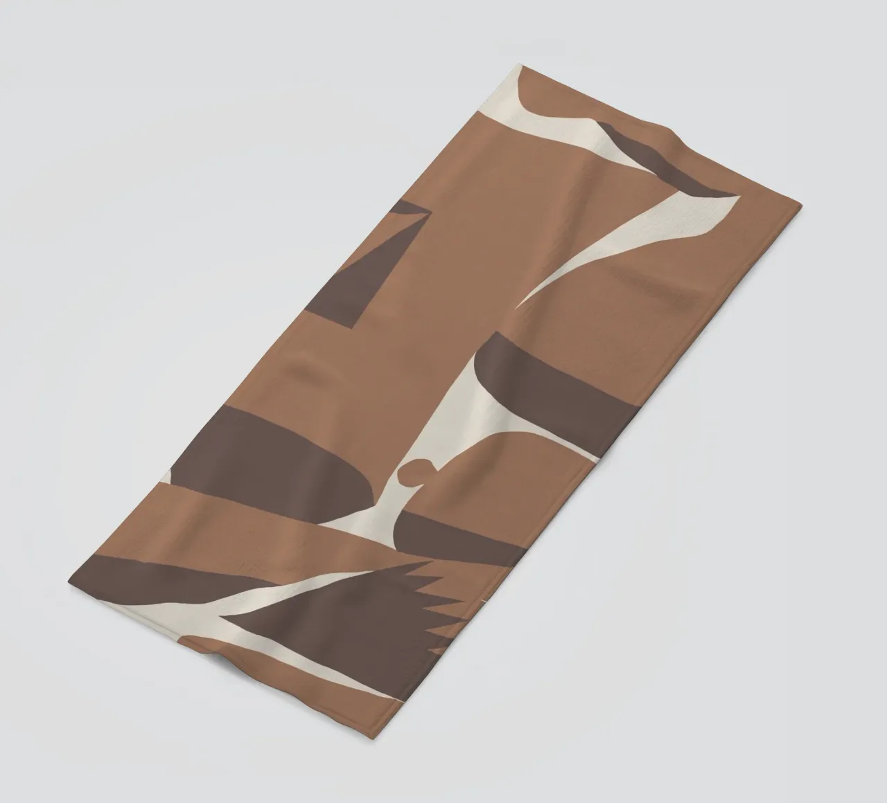 Mokka abstract decoratief 04 strandhanddoek van Little Dean