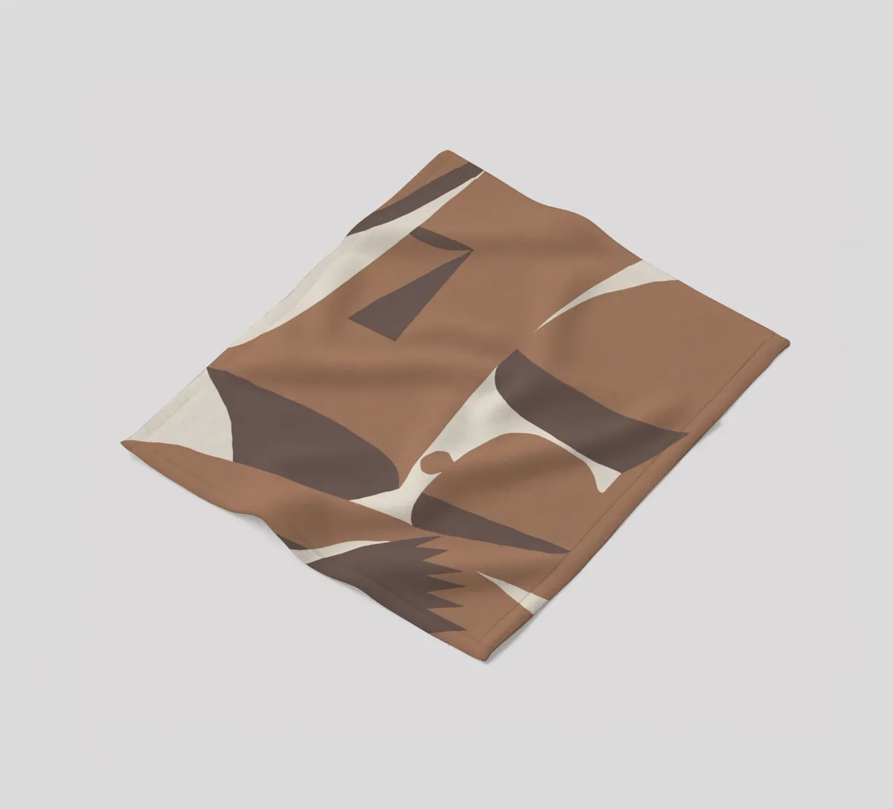 Mokka abstrakt dekorativ 04 Fleecedecke von Little Dean