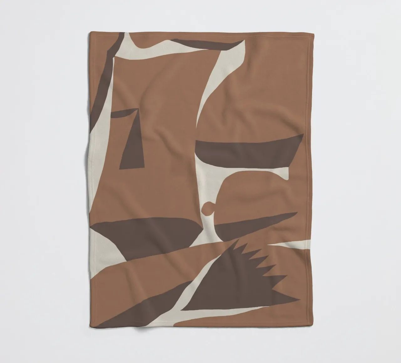 Mokka abstrakt dekorativ 04 Fleecedecke von Little Dean