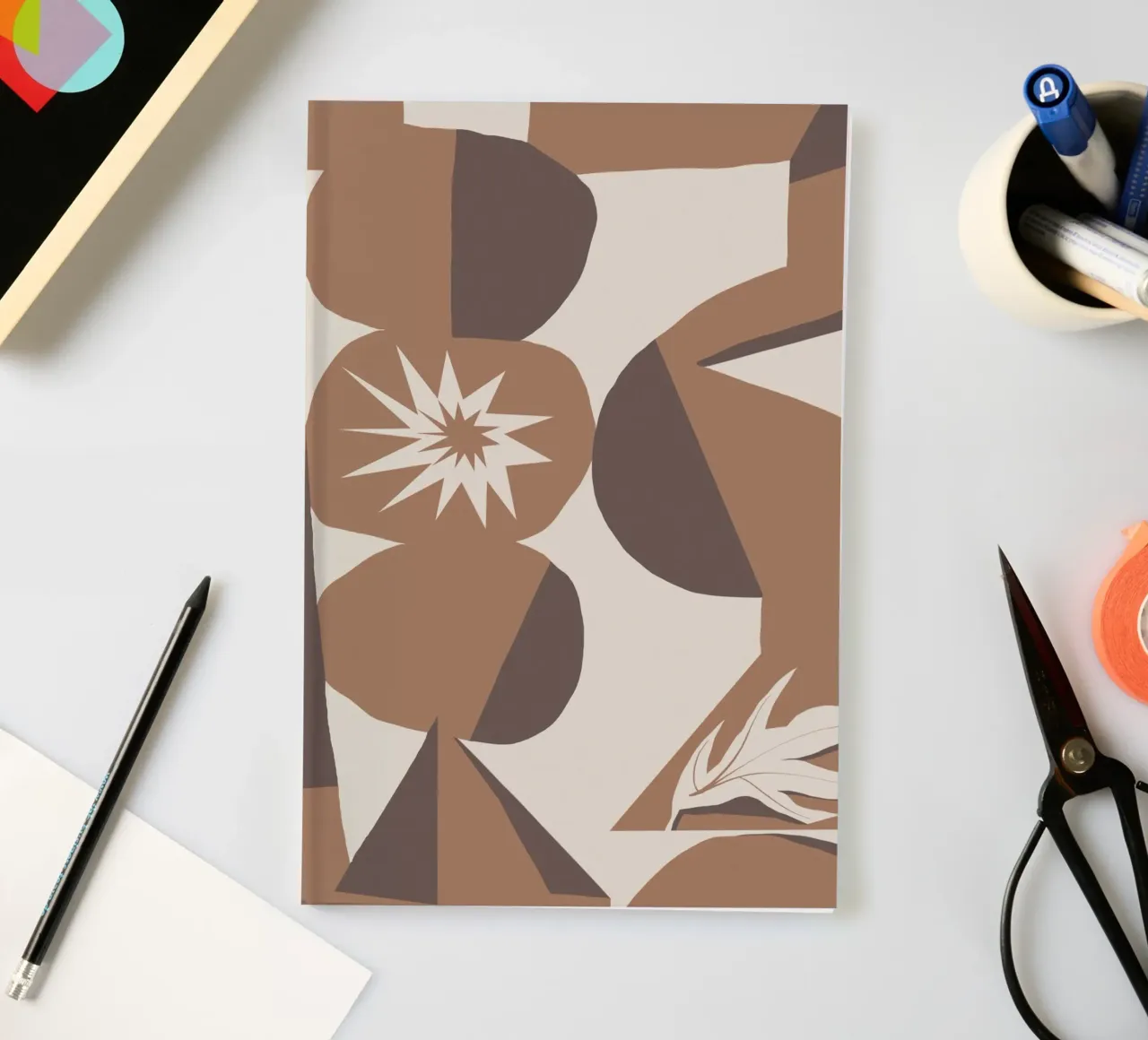 Mocha abstract decorative 05 notebook by Little Dean