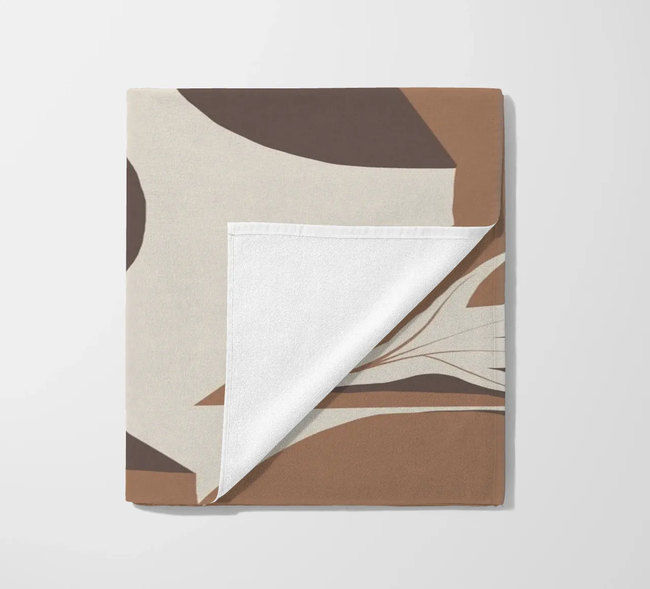 Mokka abstract decoratief 05 strandhanddoek van Little Dean