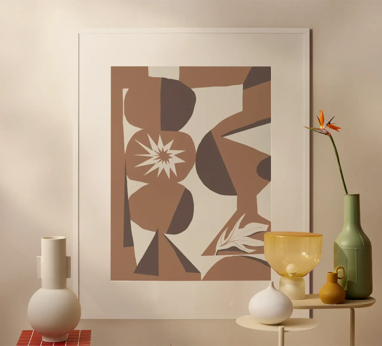 Mokka abstract decoratief 05 hahnemühle van Little Dean