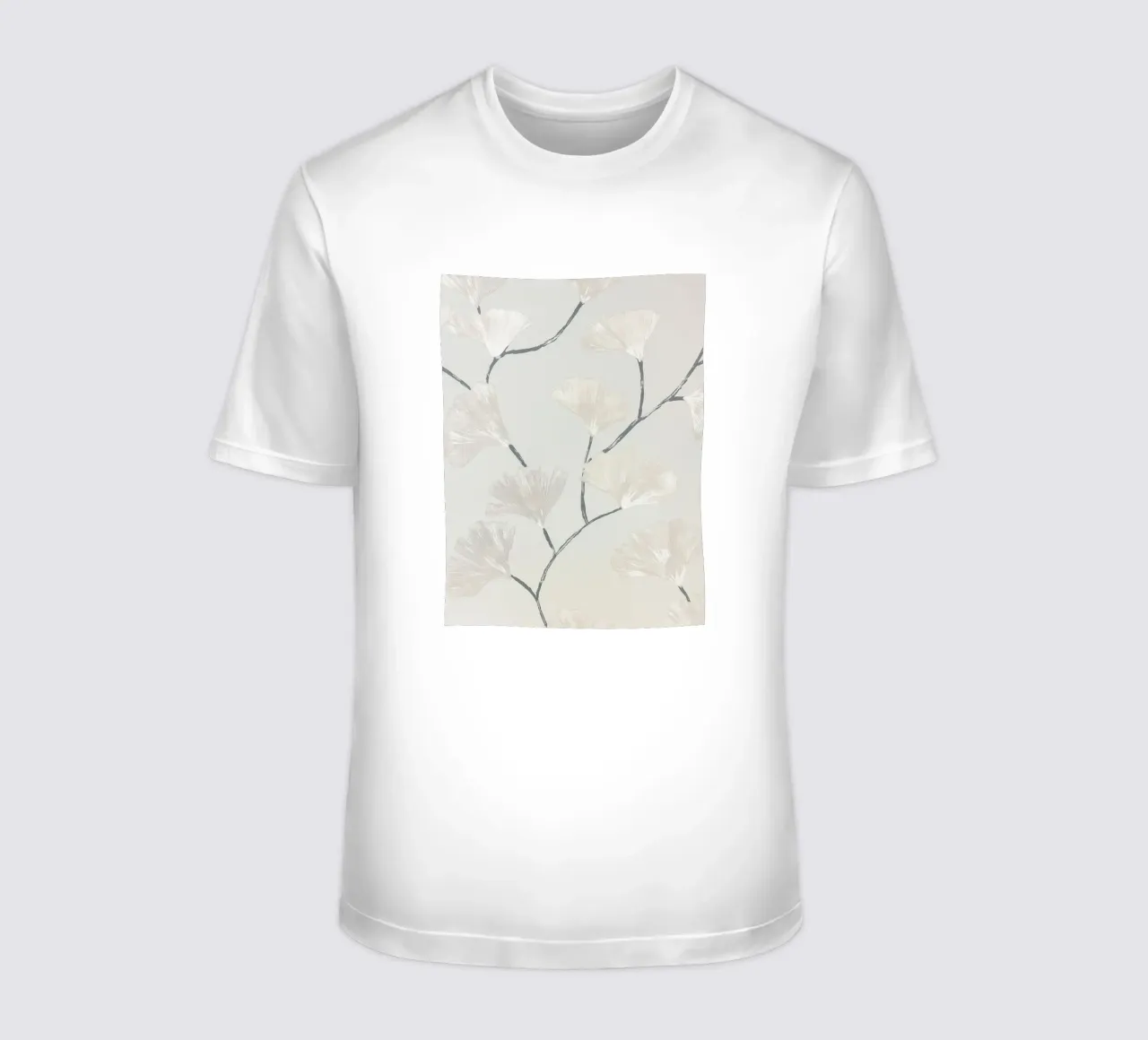 Pastell Ginkgo Zweige T-Shirt von Carinaprint