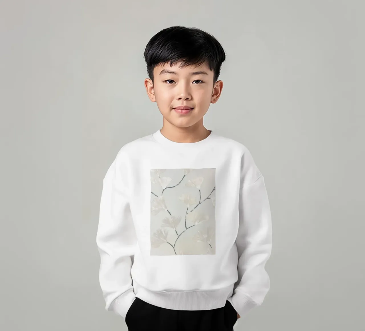 Rami di ginkgo pastello felpa bambino da Carinaprint