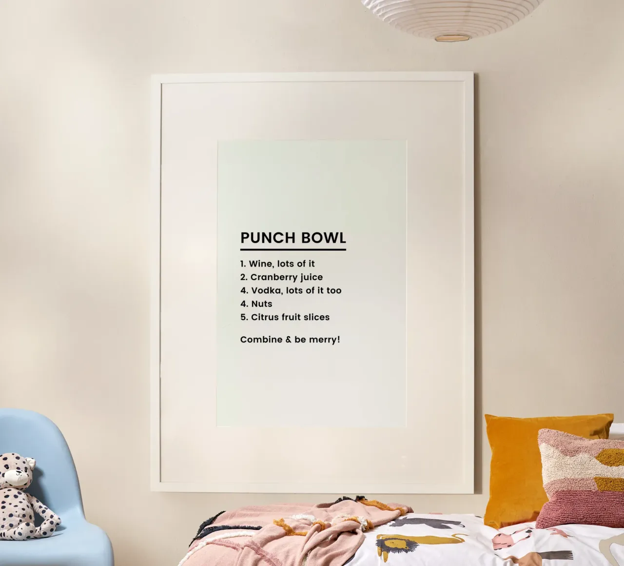 Punch Recipe poster con telaio in alluminio da Studio One