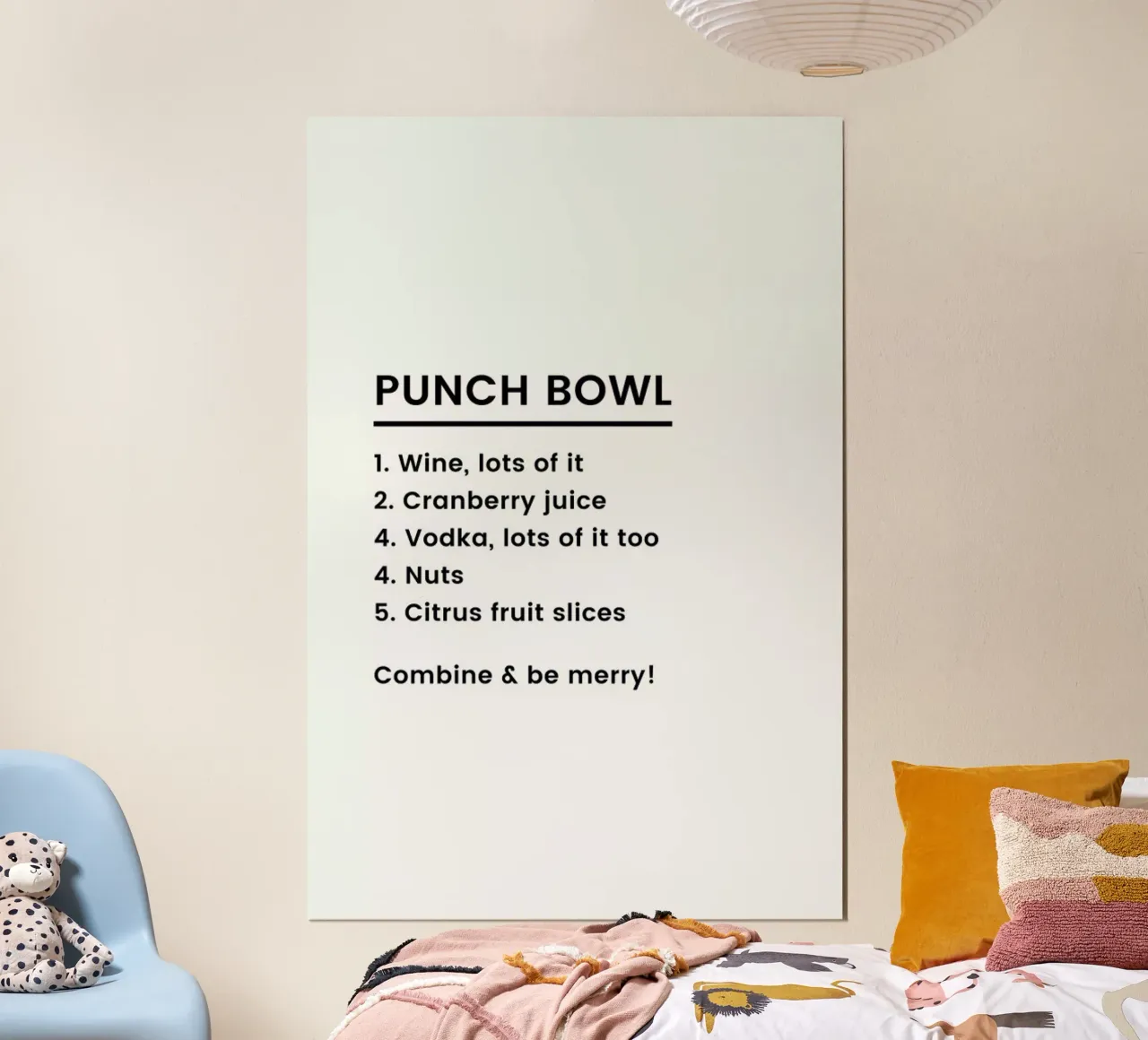 Punch Recipe poster con telaio in alluminio da Studio One
