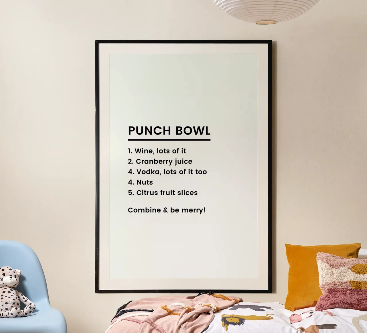 Punch Recipe poster con telaio in alluminio da Studio One