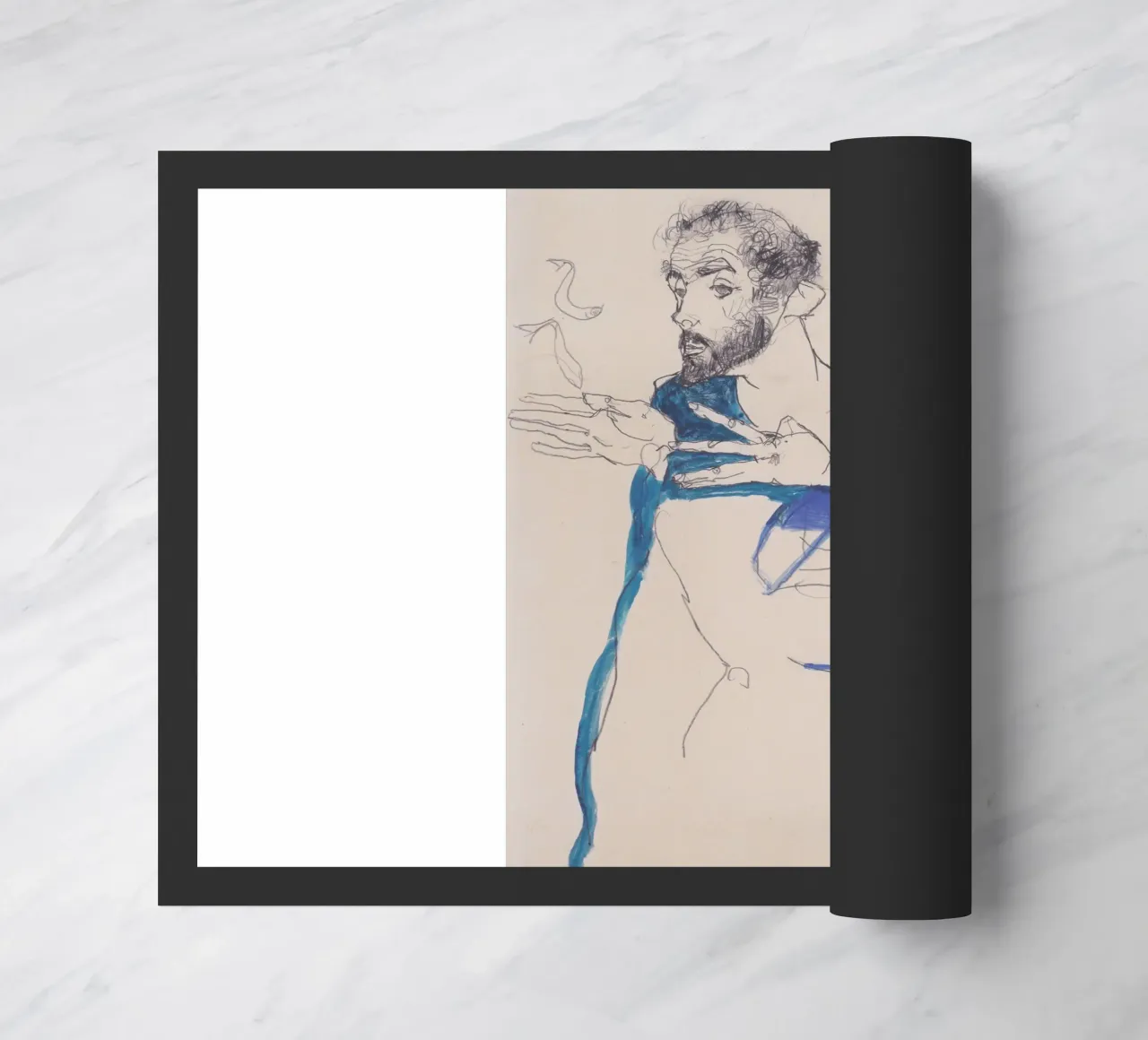 Egon Schiele - Klimt in grembiule azzurro zerbino da Timeless Artworks