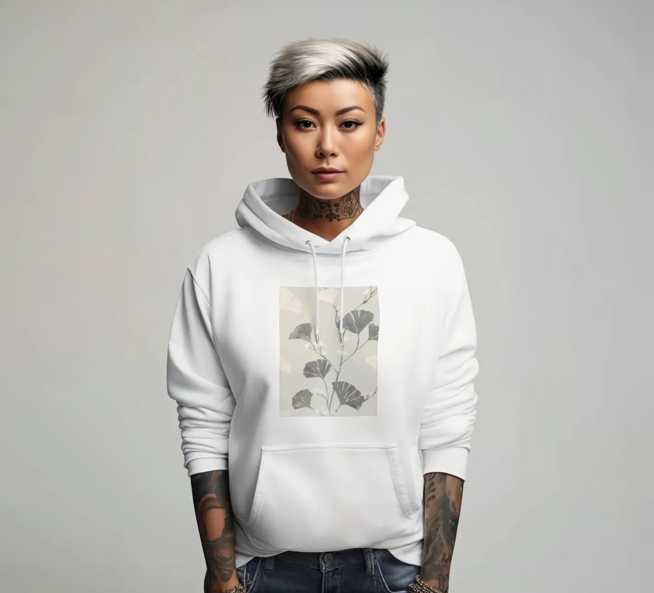 Foglie di ginkgo botanico felpa con cappuccio da Carinaprint