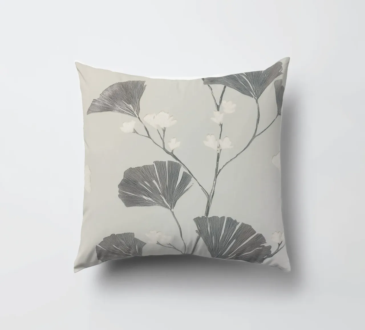 Foglie di ginkgo botanico cuscino da Carinaprint