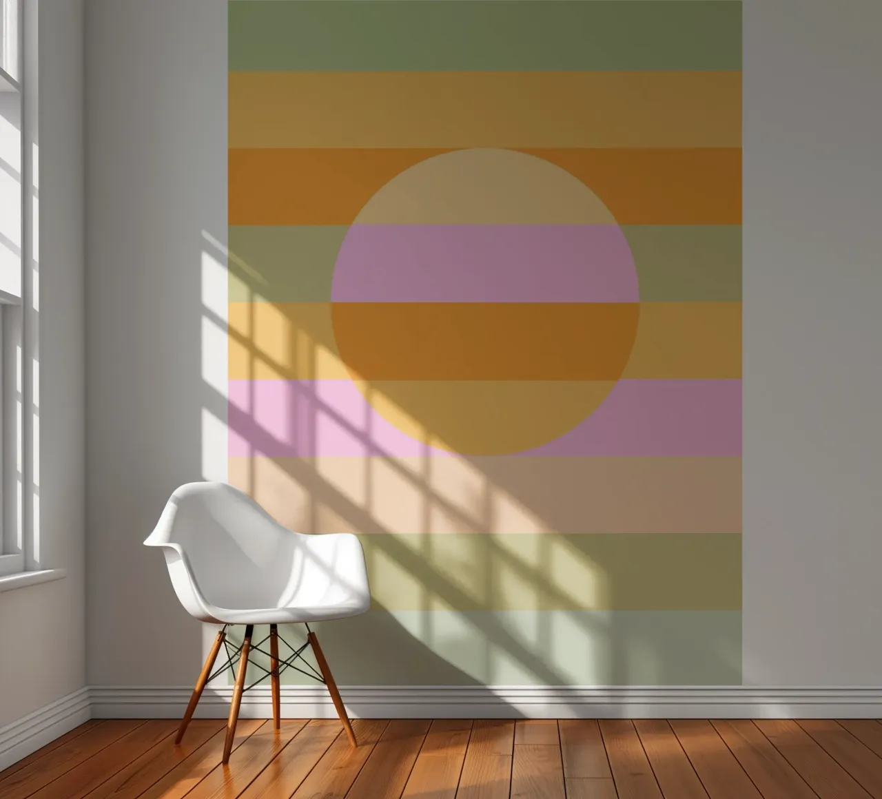Retro Pastel Rainbow Sun photo wallpaper by Dominique Vari Abstract