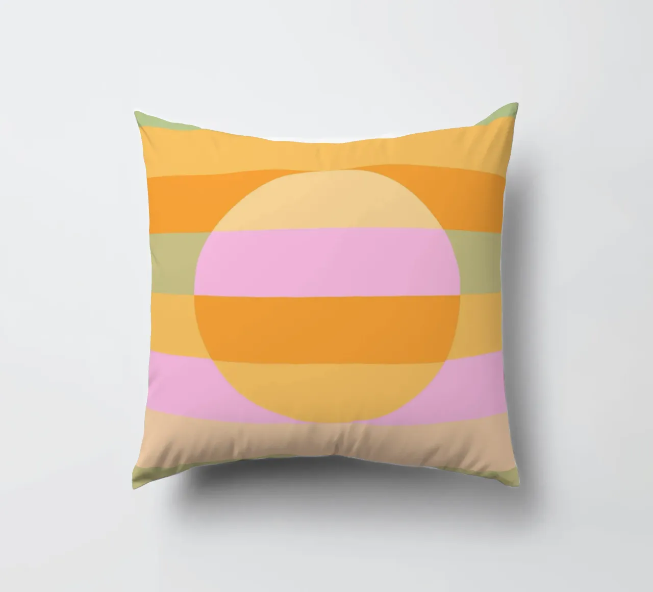 Sole retrò arcobaleno pastello cuscino da Dominique Vari Abstract