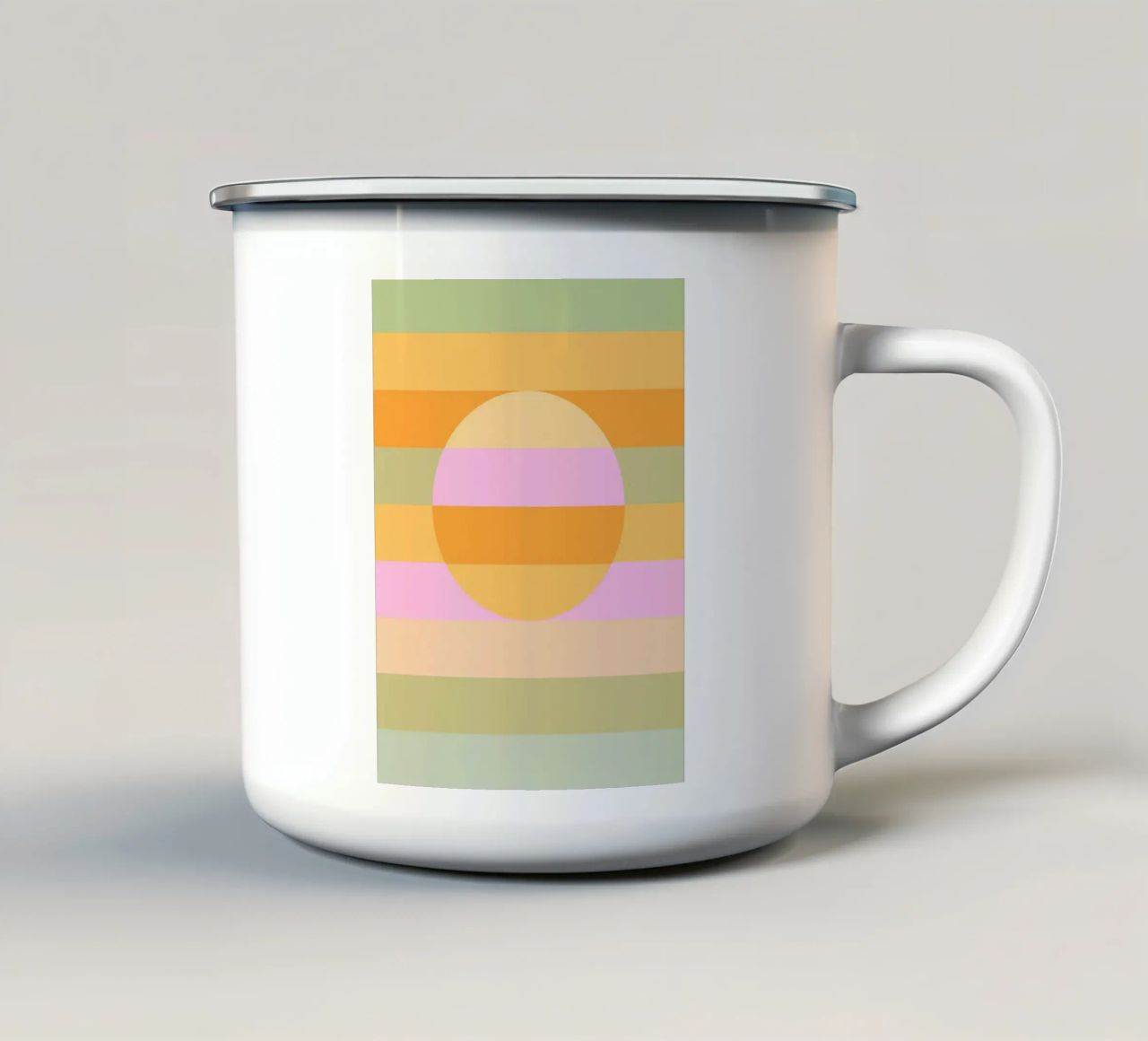 Sole retrò arcobaleno pastello tazza in smalto da Dominique Vari Abstract