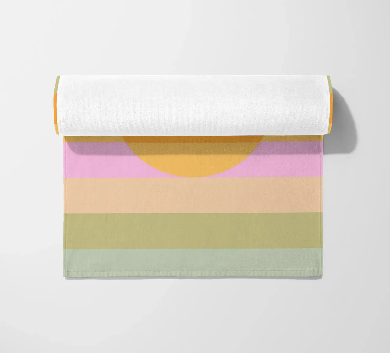 Sole retrò arcobaleno pastello telo mare da Dominique Vari Abstract
