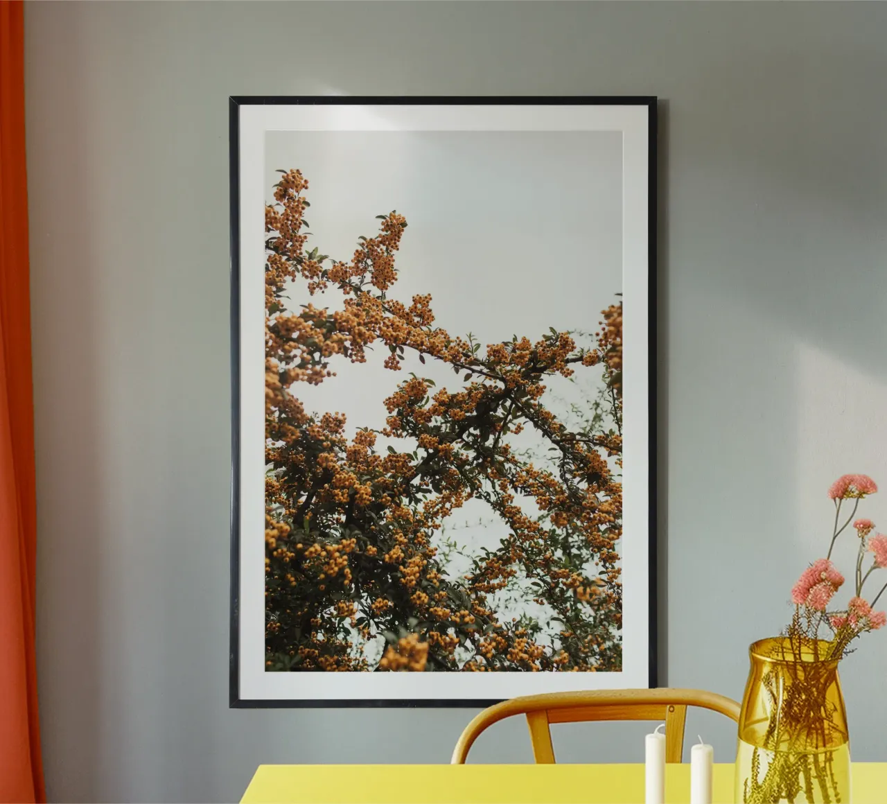 Accogliente quiete autunnale poster con telaio in legno da PhotoVibe Decor