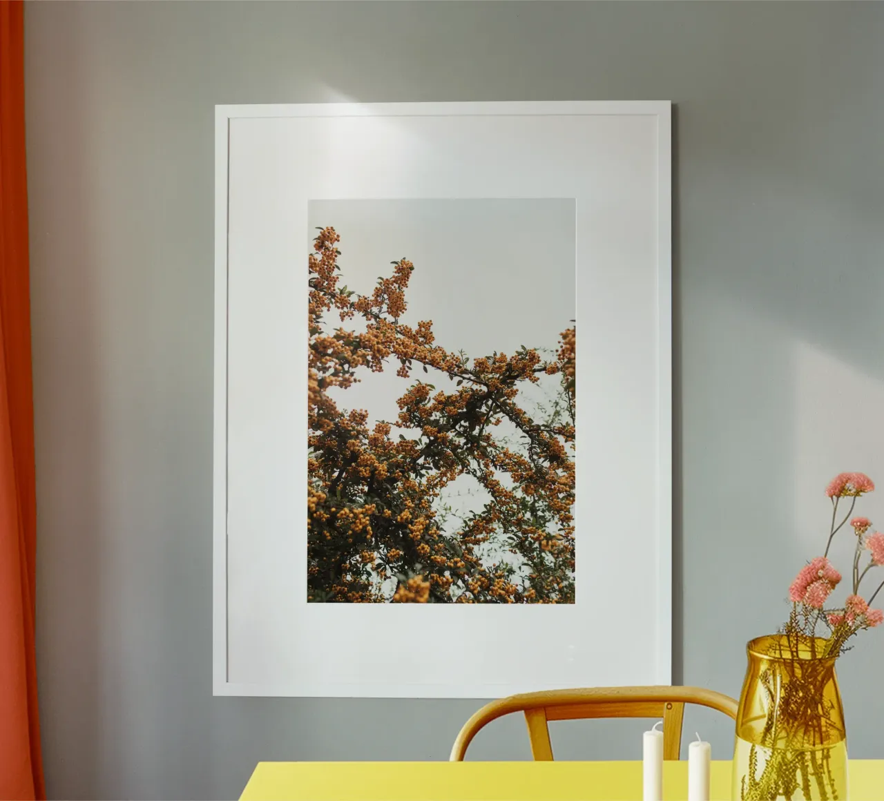 Accogliente quiete autunnale poster con telaio in legno da PhotoVibe Decor