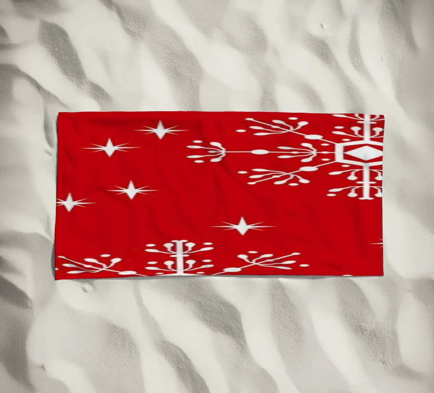 Snowflake beach towel by Charlotte Winter