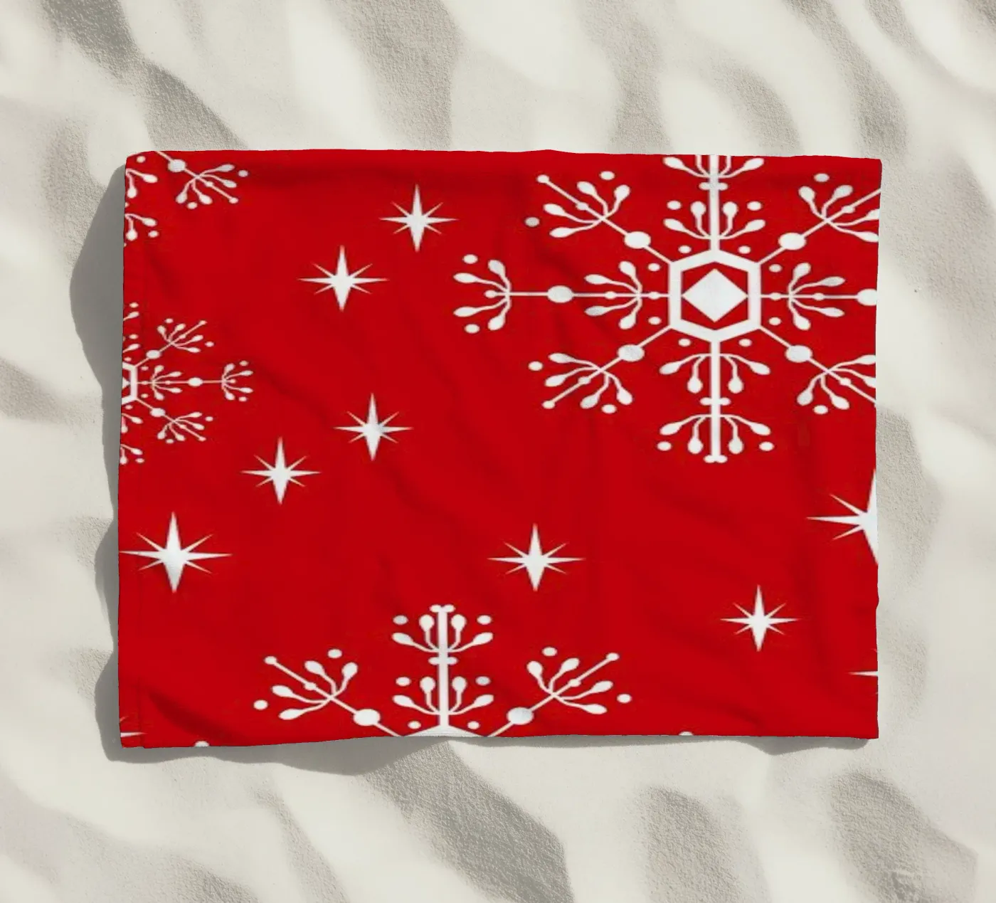 Snowflake beach towel by Charlotte Winter