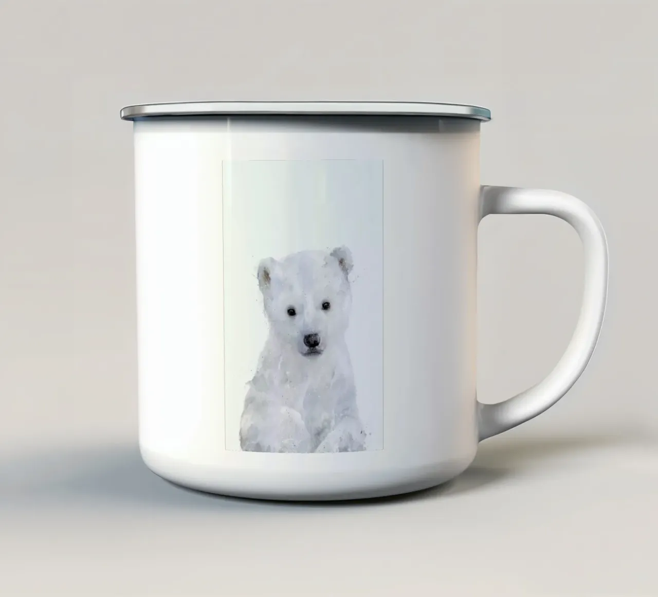 Little Polar Bear tazza in smalto da Amy Hamilton