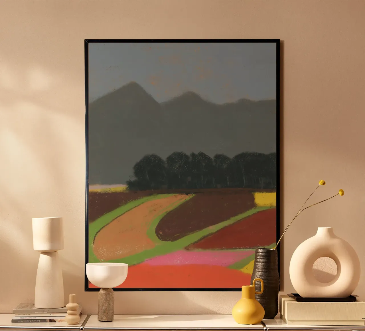 Campagna pastello poster con telaio in alluminio da Little Dean