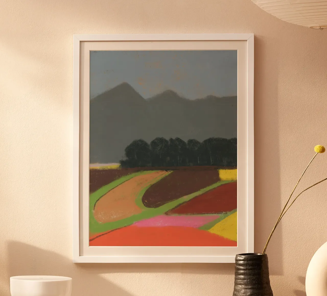 Campagna pastello poster con telaio in alluminio da Little Dean