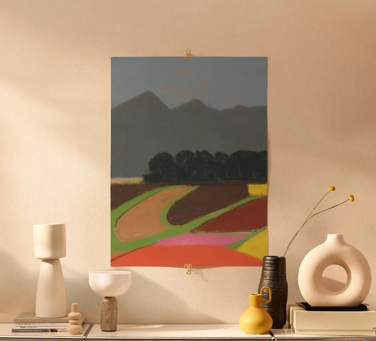 Campagna pastello poster con telaio in alluminio da Little Dean