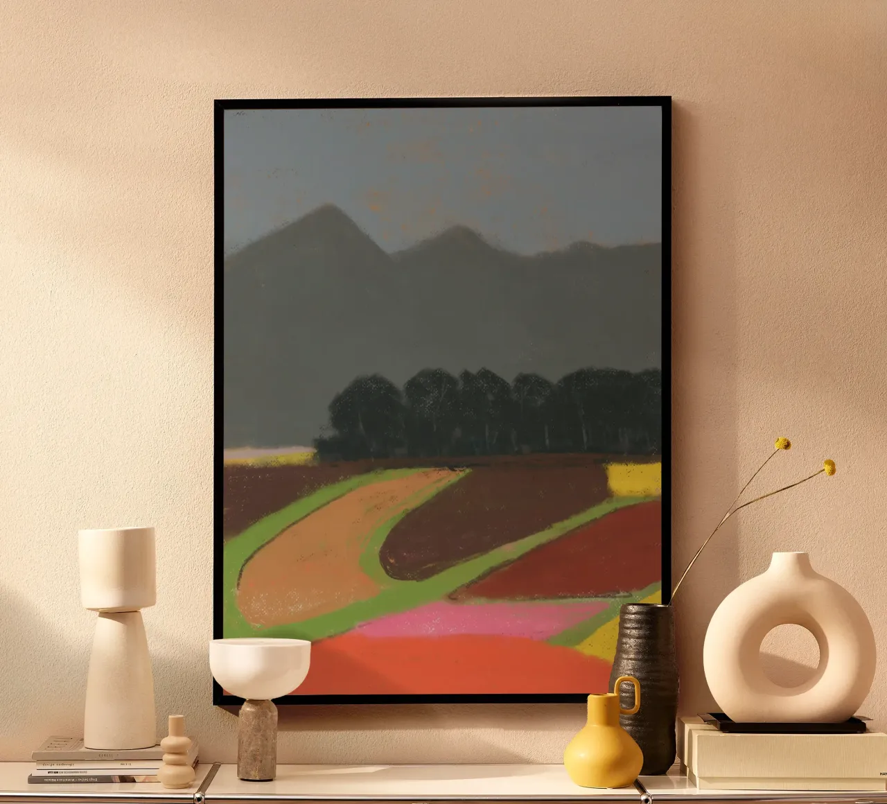 Campagna pastello poster con telaio in alluminio da Little Dean