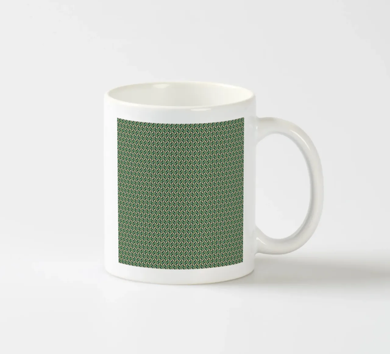 Geometrical retro green pattern ceramic mug by Little Dean