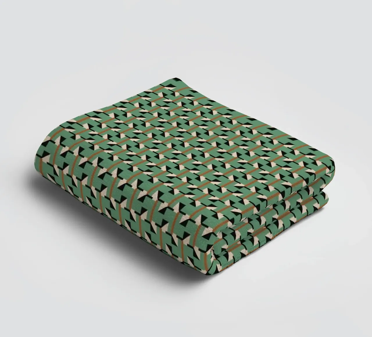 Geometrisches grünes Retro-Muster Handtuch von Little Dean