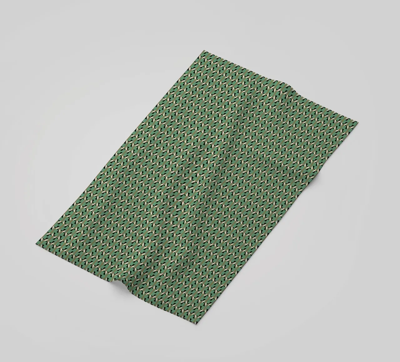 Geometrical retro green pattern beach towel by Little Dean