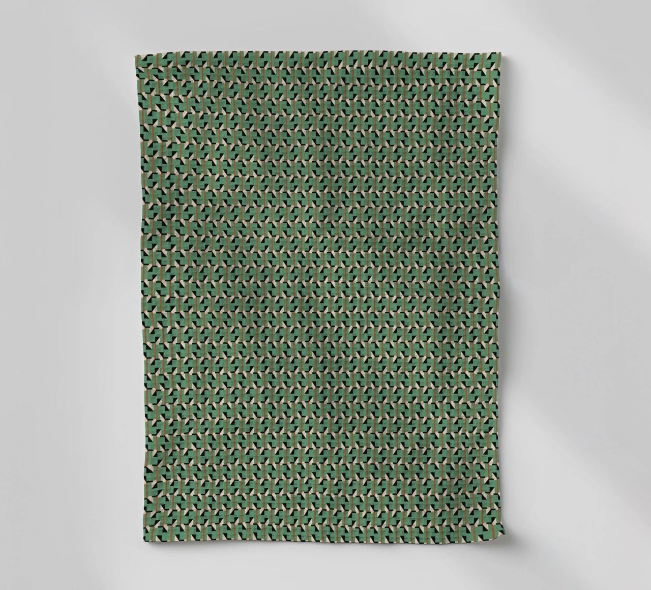 Motivo geometrico verde retrò canovaccio da cucina da Little Dean