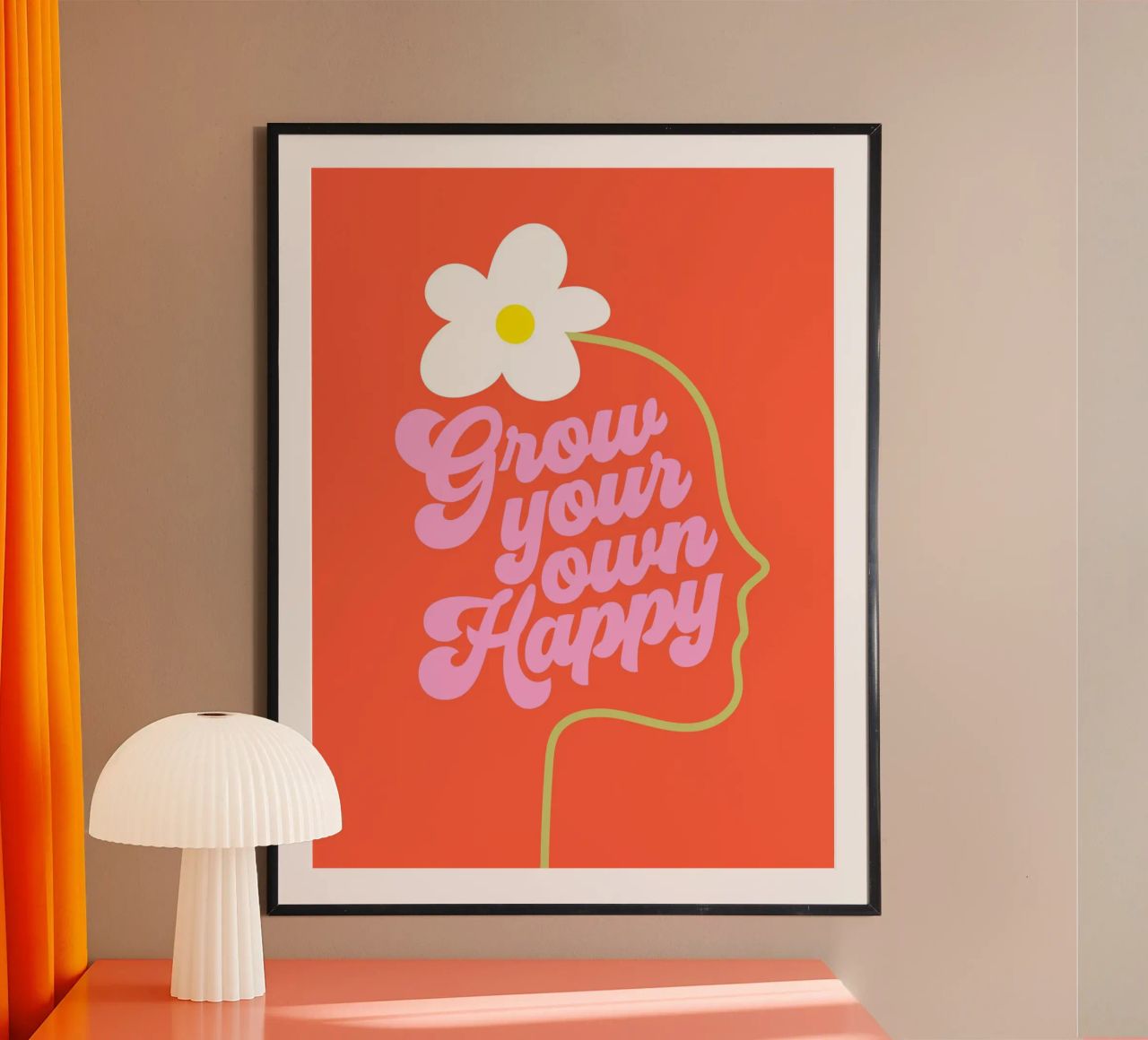 Wachsen Sie Ihre eigene Happy Motivational Typografie Poster von Dominique Vari Words