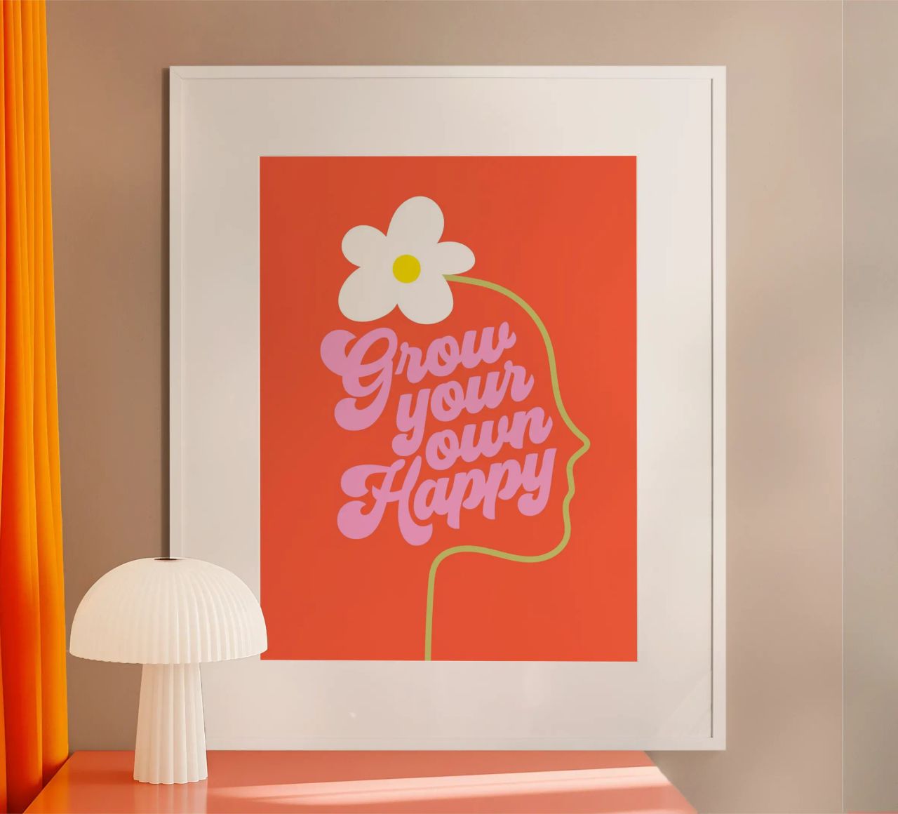 Wachsen Sie Ihre eigene Happy Motivational Typografie Poster von Dominique Vari Words