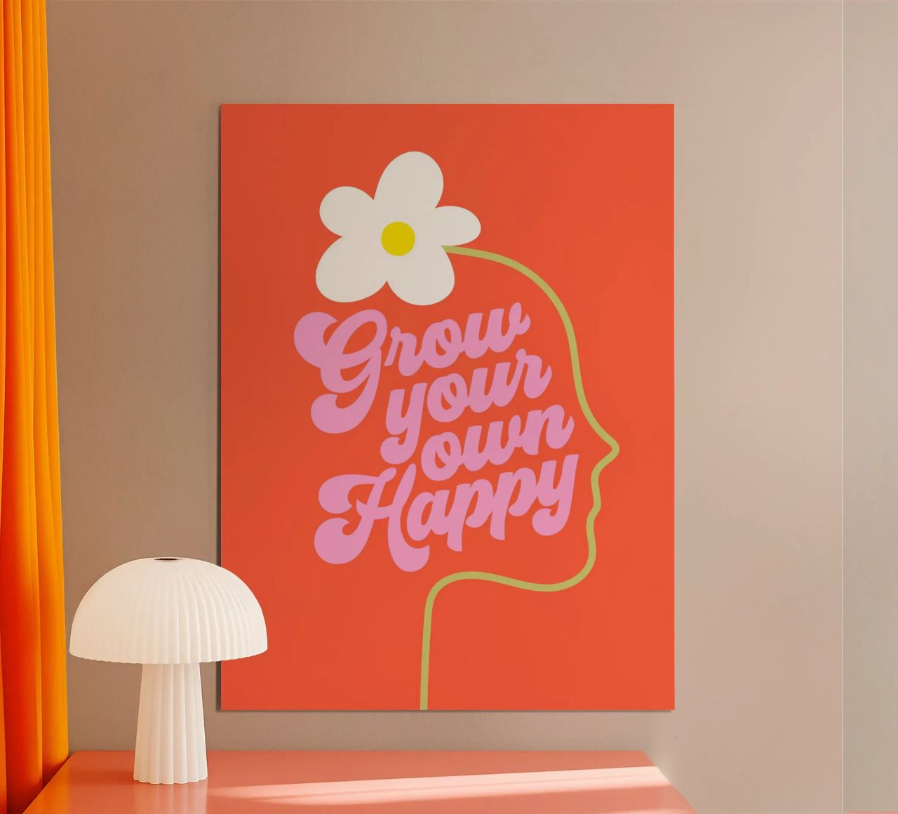 Wachsen Sie Ihre eigene Happy Motivational Typografie Poster von Dominique Vari Words