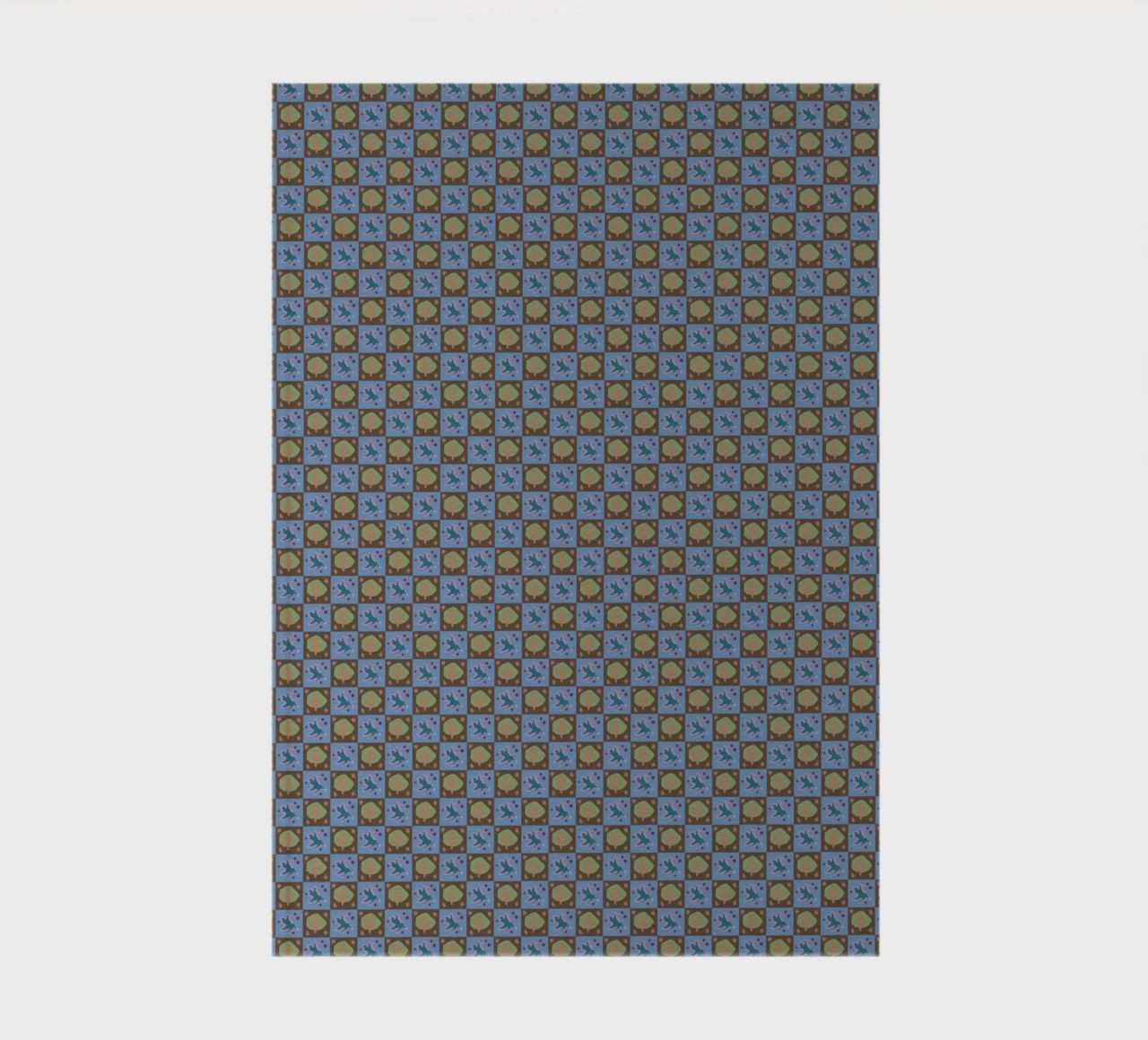 Checker botanical seamless pattern notebook by Little Dean
