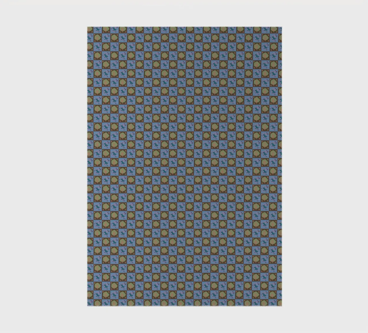 Checker botanical seamless pattern notebook by Little Dean